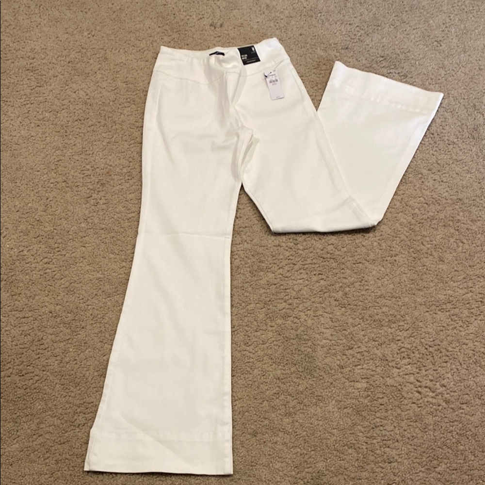 White Flare Wide Leg Jeans with Textured Denim
